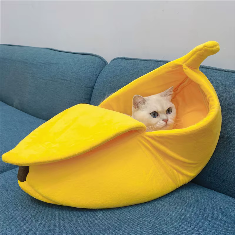 Cozy Banana Cat Bed